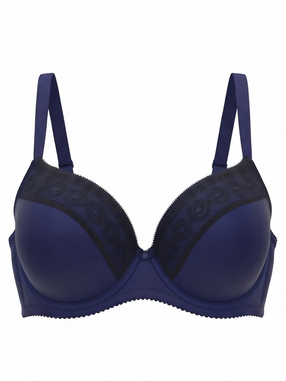 Kensie Royal Blue w/ Black Lace Convertible Underwire Bra 34DD
